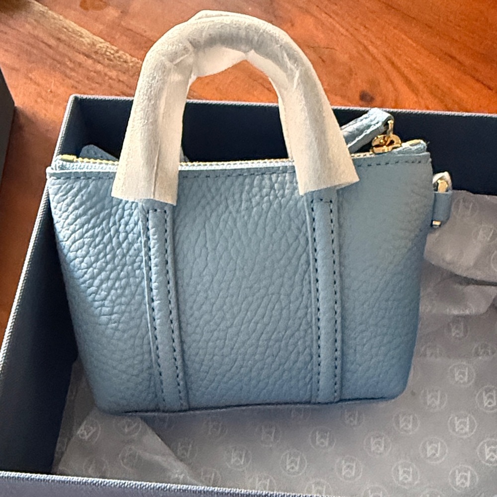Elegant Blue Leather Handbag charm - Picture 3 of 3